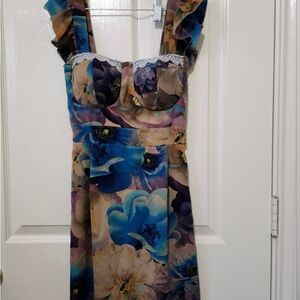 Blue sleeveless Sundress with Sweetheart Neck S